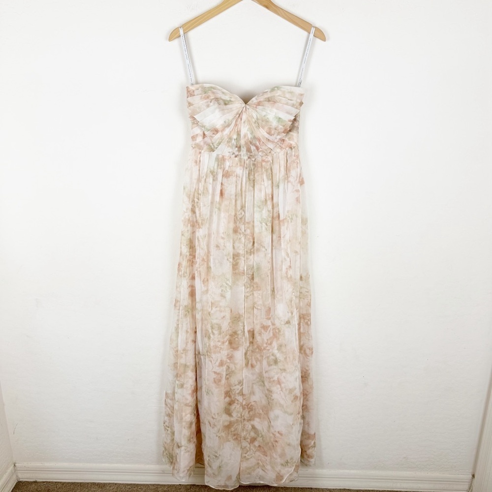 Jenny Yoo Collection Watercolor Nyla Floral Strapless Dress Maxi Bridesmaid - Picture 4 of 14